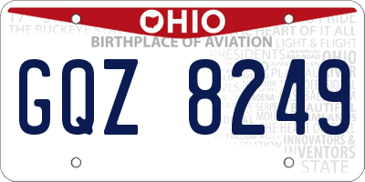 OH license plate GQZ8249