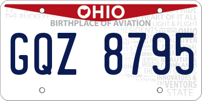OH license plate GQZ8795