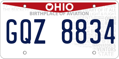 OH license plate GQZ8834