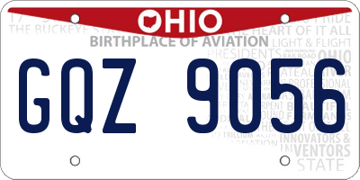 OH license plate GQZ9056