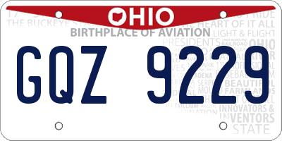 OH license plate GQZ9229