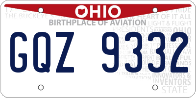 OH license plate GQZ9332