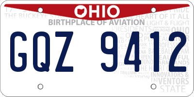 OH license plate GQZ9412