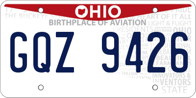 OH license plate GQZ9426