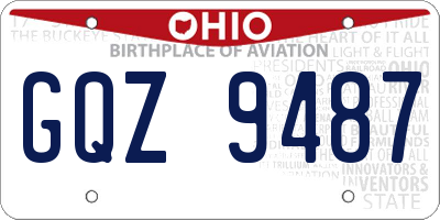 OH license plate GQZ9487