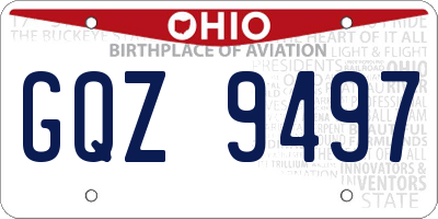 OH license plate GQZ9497