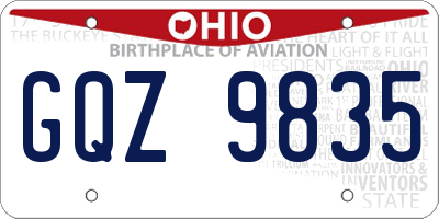OH license plate GQZ9835