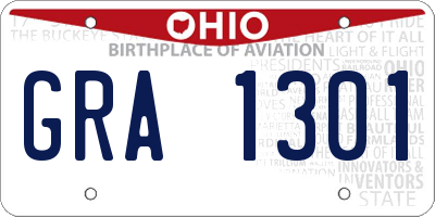 OH license plate GRA1301