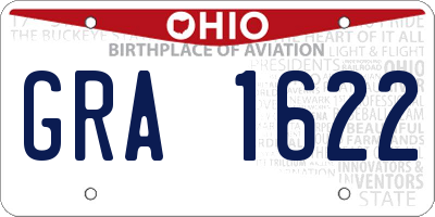 OH license plate GRA1622