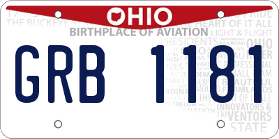 OH license plate GRB1181