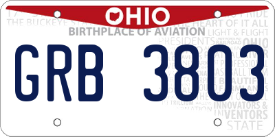 OH license plate GRB3803