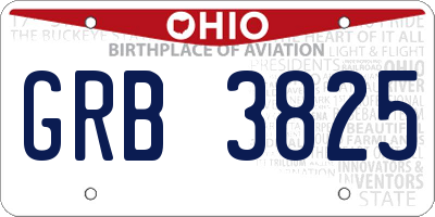 OH license plate GRB3825