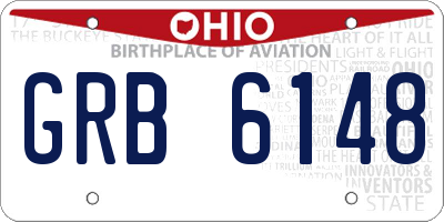 OH license plate GRB6148