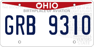 OH license plate GRB9310