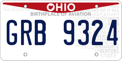 OH license plate GRB9324