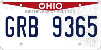 OH license plate GRB9365