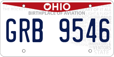 OH license plate GRB9546