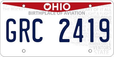 OH license plate GRC2419