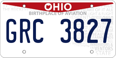 OH license plate GRC3827