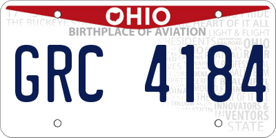 OH license plate GRC4184