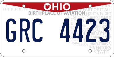 OH license plate GRC4423