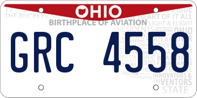 OH license plate GRC4558