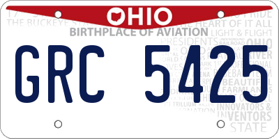 OH license plate GRC5425