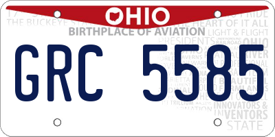 OH license plate GRC5585