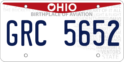 OH license plate GRC5652