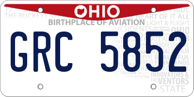 OH license plate GRC5852