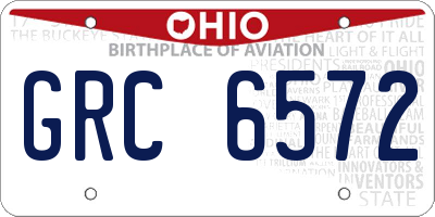 OH license plate GRC6572