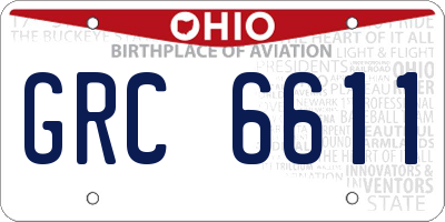 OH license plate GRC6611