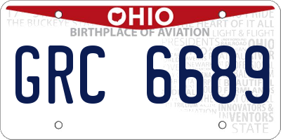 OH license plate GRC6689