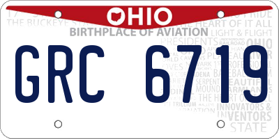 OH license plate GRC6719