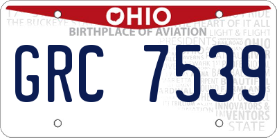 OH license plate GRC7539