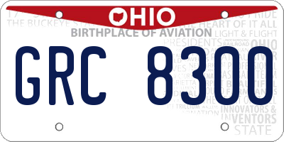 OH license plate GRC8300