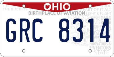 OH license plate GRC8314