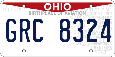 OH license plate GRC8324