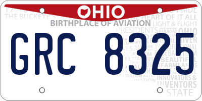 OH license plate GRC8325