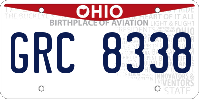 OH license plate GRC8338