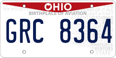 OH license plate GRC8364