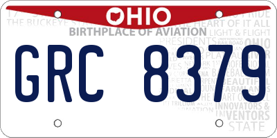 OH license plate GRC8379