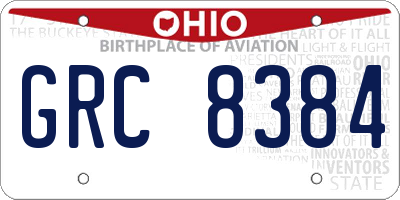 OH license plate GRC8384