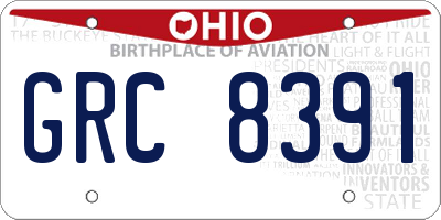 OH license plate GRC8391