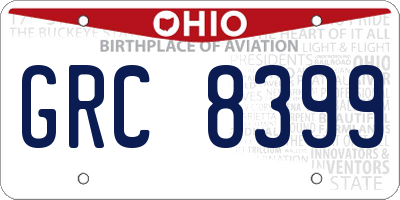 OH license plate GRC8399