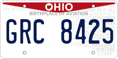 OH license plate GRC8425