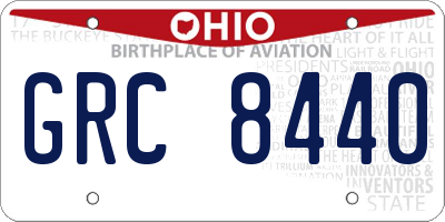 OH license plate GRC8440