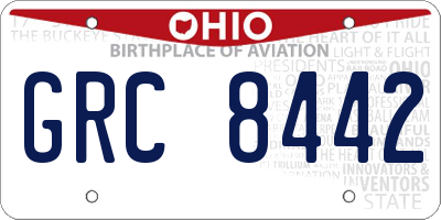 OH license plate GRC8442