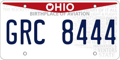 OH license plate GRC8444