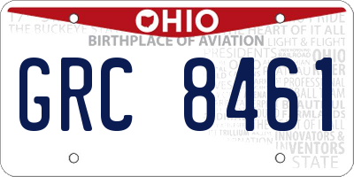 OH license plate GRC8461